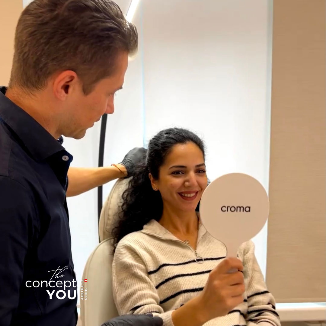 Patientin nach einer Beautybehandlung in der ConceptYOU Clinic in Zürich