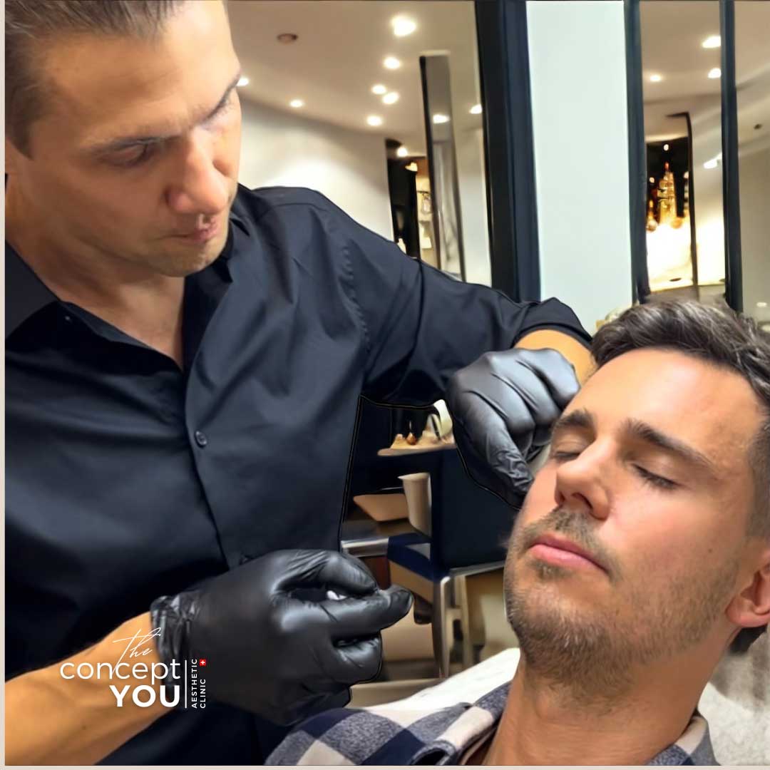 Dr. Sebastian Schuhmann bei einer Beautybehandlung in Zürich